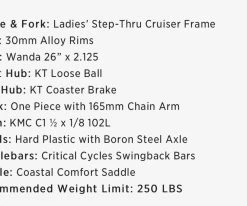 Retrospec Chatham Cruiser Women's 26" 1's Eggshell 2020 -Retrospec Sales Store 5OJy2V0hLYI1h 2Xvu86wcPJY