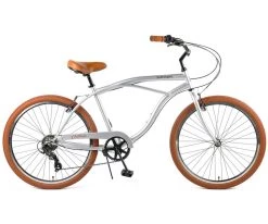 Retrospec Chatham Beach Cruiser 7-Speed 26" - Matte Silver/Cardinal 2022