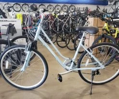 Retrospec Barron Step-Thru Comfort Hybrid Bike 21-Speed - Blue Fog 2022