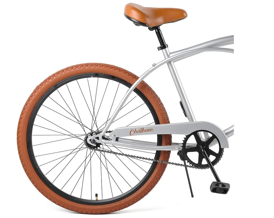 Retrospec Chatham Beach Cruiser 1-Speed 26" - Matte Silver/Cardinal 2021 5 Retrospec Chatham Beach Cruiser 1-Speed 26" - Matte Silver/Cardinal 2021 - Image 3