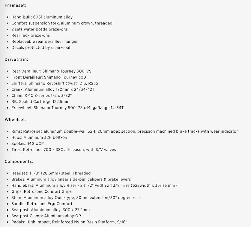 Retrospec Barron Comfort Hybrid Bike 21-Speed - Graphite 2022 8 Retrospec Barron Comfort Hybrid Bike 21-Speed - Graphite 2022 - Image 6