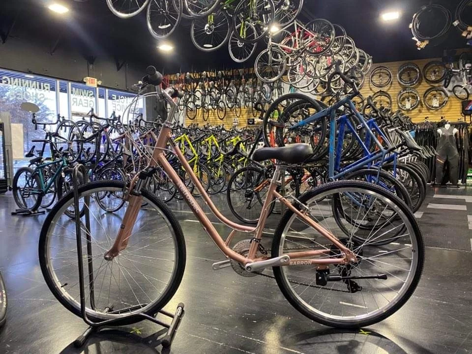 Retrospec Barron Step-Thru Comfort Hybrid Bike 21-Speed - Mauve 2021 8 Retrospec Barron Step-Thru Comfort Hybrid Bike 21-Speed - Mauve 2021 - Image 6