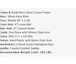 Retrospec Chatham Beach Cruiser 1-Speed 26" - Matte Graphite/Beige 2021 -Retrospec Sales Store GotZcWqriRfGXpzxH 0M7Itq0 1