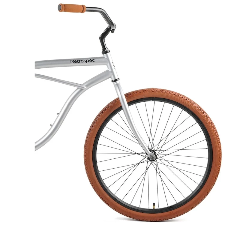 Retrospec Chatham Beach Cruiser 1-Speed 26" - Matte Silver/Cardinal 2021 6 Retrospec Chatham Beach Cruiser 1-Speed 26" - Matte Silver/Cardinal 2021 - Image 4