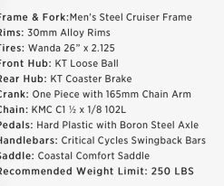 Retrospec Chatham Beach Cruiser 1-Speed 26" - Matte Pacific Blue 2022 7 Retrospec Chatham Beach Cruiser 1-Speed 26" - Matte Pacific Blue 2022 -Retrospec Sales Store Ni9l51cAvqanSeV kSmHtj1lc
