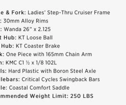 Retrospec Chatham Beach Cruiser Step-Thru 1-Speed 26" - Ocean Turquoise 2022 -Retrospec Sales Store NwHmLQW j1GwjDm lH7XDcbok