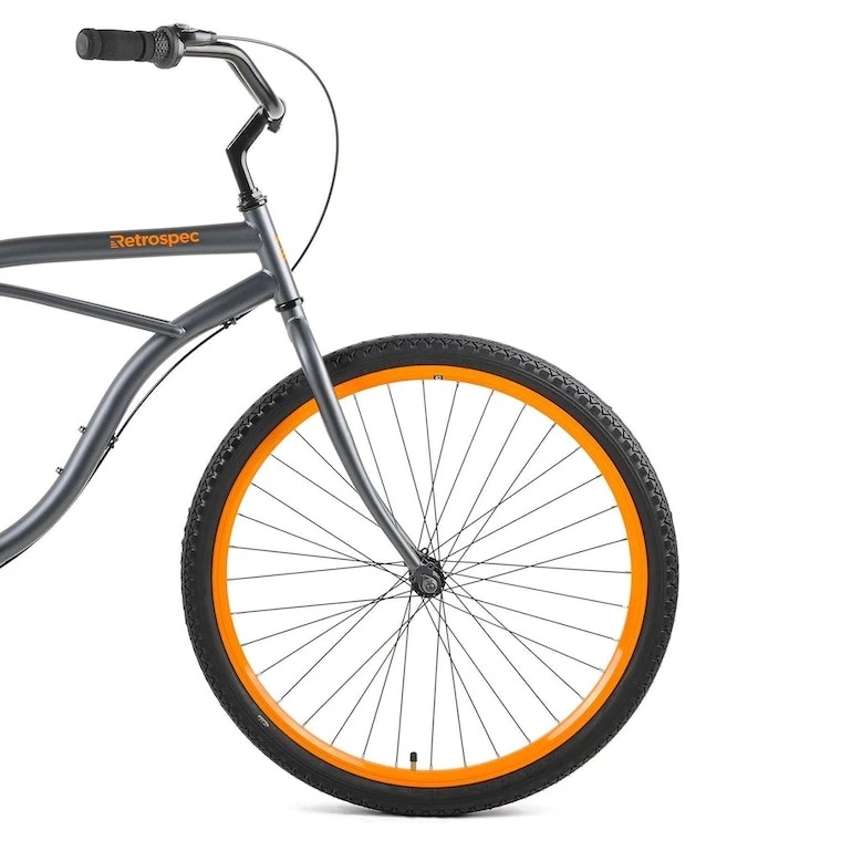 Retrospec Chatham Beach Cruiser 3-Speed 26" - Matte Graphite/Orange 2021 6 Retrospec Chatham Beach Cruiser 3-Speed 26" - Matte Graphite/Orange 2021 - Image 4