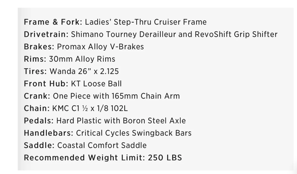 Retrospec Chatham Beach Cruiser 1-Speed 26" - Matte Silver/Cardinal 2021 7 Retrospec Chatham Beach Cruiser 1-Speed 26" - Matte Silver/Cardinal 2021 - Image 5