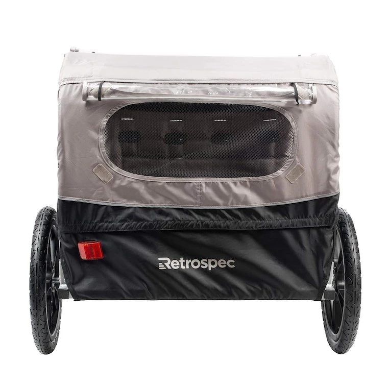 Retrospec Rover Double Passenger Children's Bike Trailer - Slate 7 Retrospec Rover Double Passenger Children's Bike Trailer - Slate - Image 5