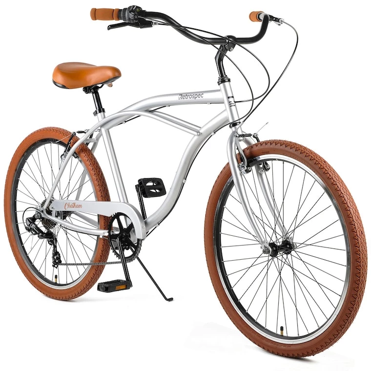 Retrospec Chatham Beach Cruiser 7-Speed 26" - Matte Silver/Cardinal 2022 4 Retrospec Chatham Beach Cruiser 7-Speed 26" - Matte Silver/Cardinal 2022 - Image 2