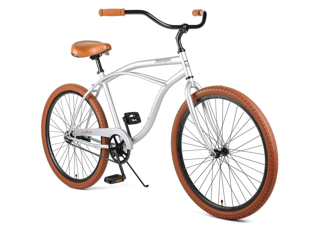 Retrospec Chatham Beach Cruiser 1-Speed 26" - Matte Silver/Cardinal 2021 4 Retrospec Chatham Beach Cruiser 1-Speed 26" - Matte Silver/Cardinal 2021 - Image 2