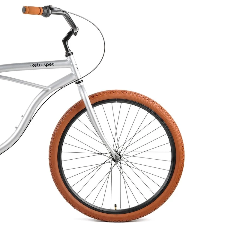 Retrospec Chatham Beach Cruiser 1-Speed 29" - Matte Silver/Cardinal 2021 6 Retrospec Chatham Beach Cruiser 1-Speed 29" - Matte Silver/Cardinal 2021 - Image 4