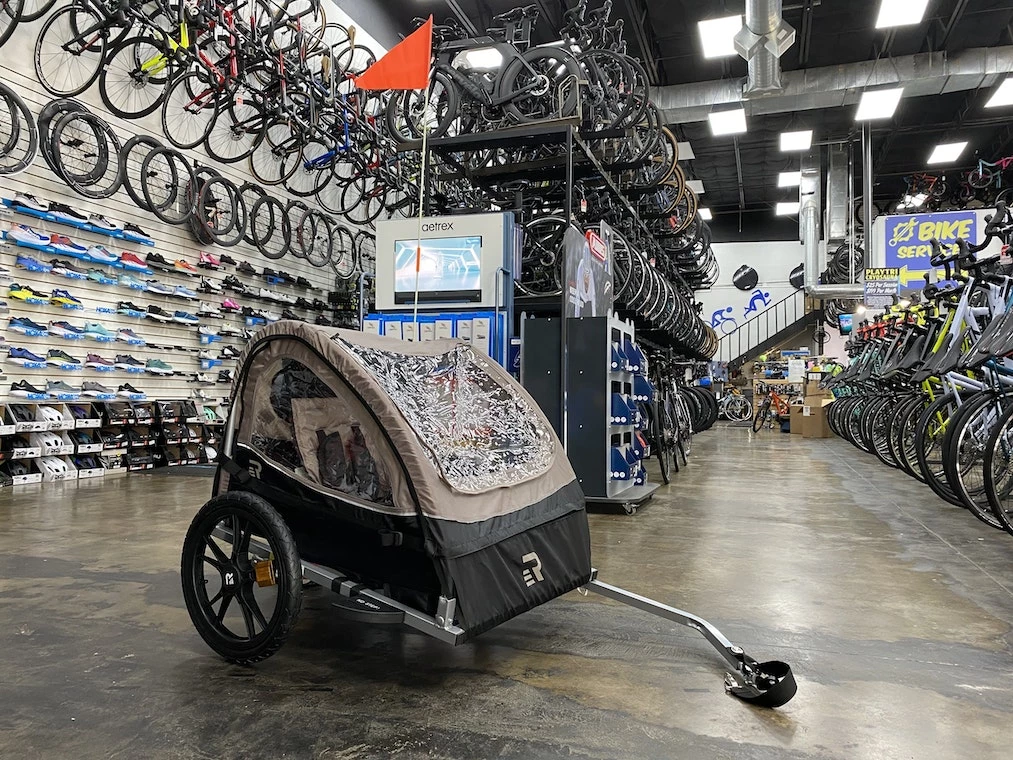 Retrospec Rover Double Passenger Children's Bike Trailer - Slate 3 Retrospec Rover Double Passenger Children's Bike Trailer - Slate