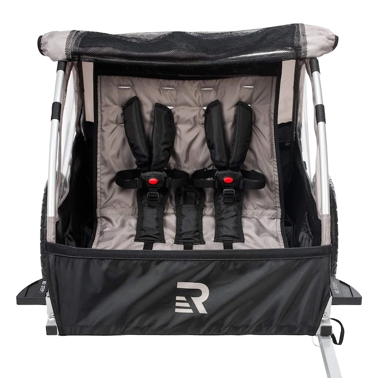 Retrospec Rover Double Passenger Children's Bike Trailer - Slate 6 Retrospec Rover Double Passenger Children's Bike Trailer - Slate - Image 4