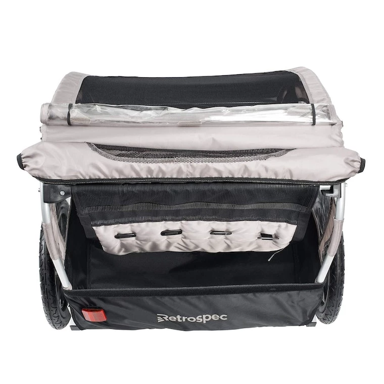 Retrospec Rover Double Passenger Children's Bike Trailer - Slate 8 Retrospec Rover Double Passenger Children's Bike Trailer - Slate - Image 6