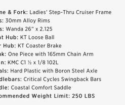 Retrospec Chatham Beach Cruiser Step-Thru 1-Speed 26" - Sky Blue 2022 -Retrospec Sales Store zbwoZfTR7kNmf DGhU17vIv6I